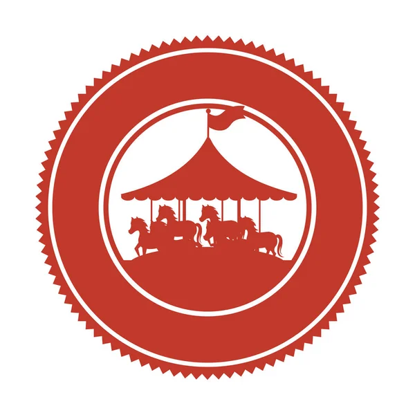 Circus horse entertainment icon — Stock Vector