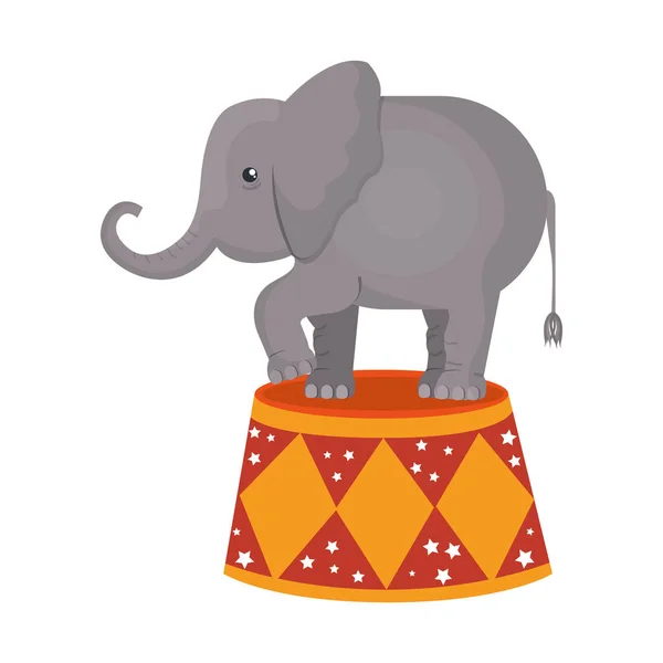 Divertente elefante icona circo — Vettoriale Stock