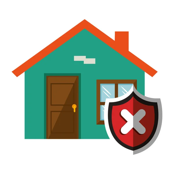 House with security shield — Stock Vector