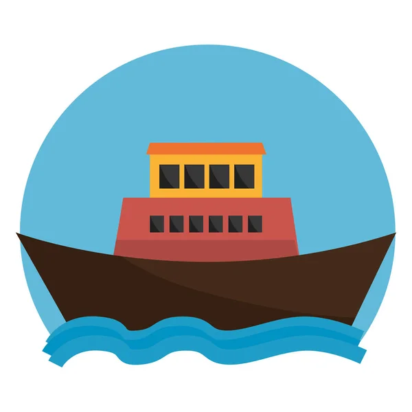 Crucero barco viaje aislado icono — Vector de stock