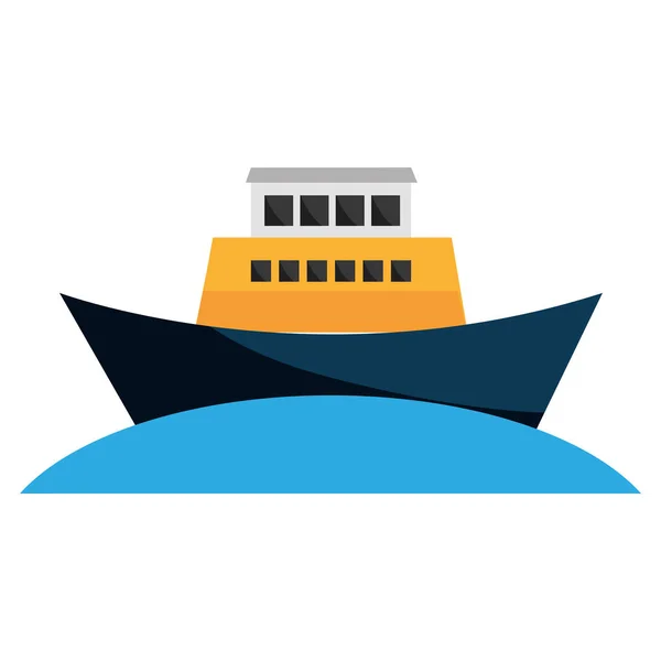 Crucero barco viaje aislado icono — Vector de stock