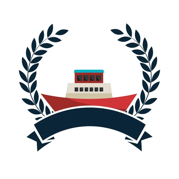 Bateau de croisière voyage icône isolée — Image vectorielle