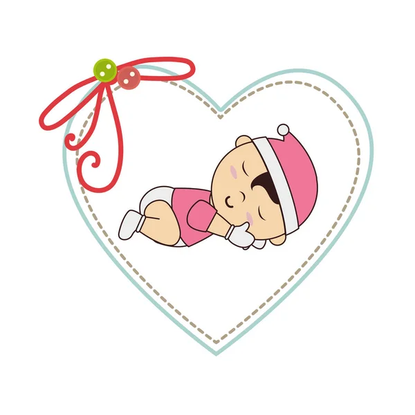 かわいい赤ちゃん睡眠カード — ストックベクタ