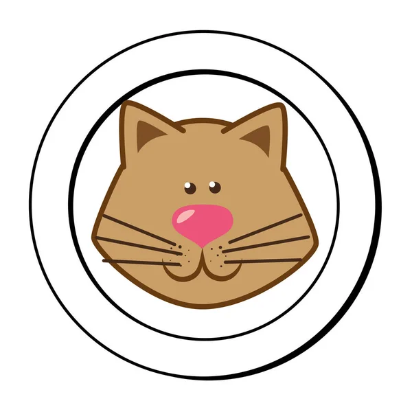 Lindo gato mascota aislado icono — Vector de stock