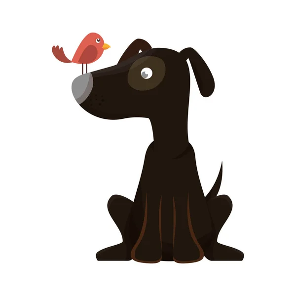 Cute dog isolated icon — Stock Vector