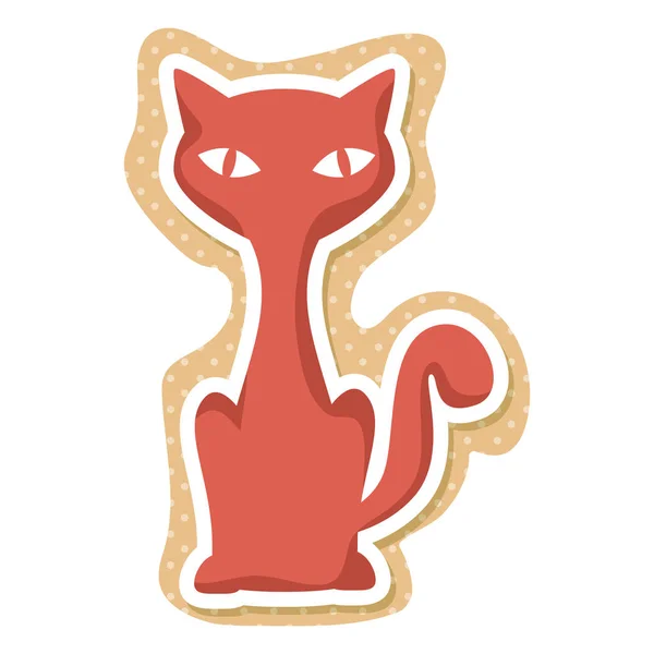 Aranyos macska kabalája elszigetelt ikon — Stock Vector