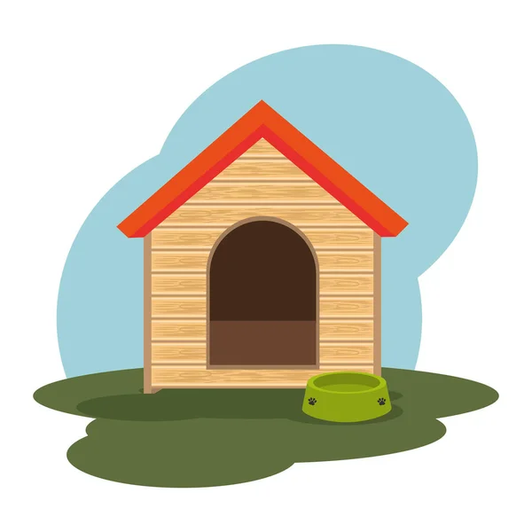 Casa cão ícone isolado — Vetor de Stock