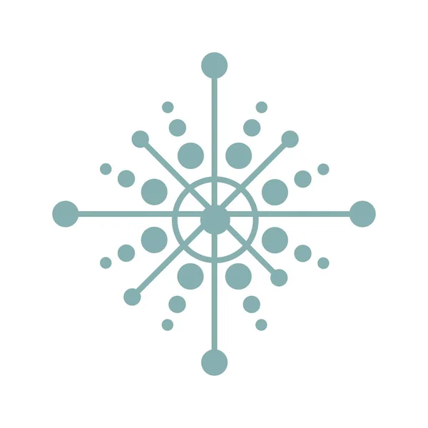 Snöflinga dekoration isolerade ikonen — Stock vektor