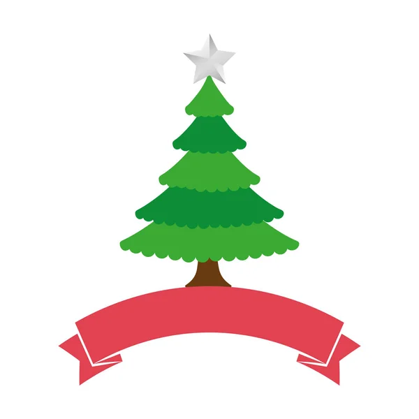 Happy merry christmas tree card — Stock Vector