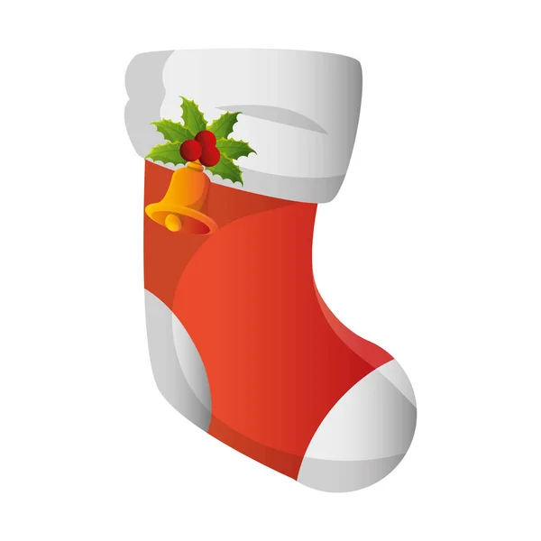 Happy merry christmas sock card — Stock Vector