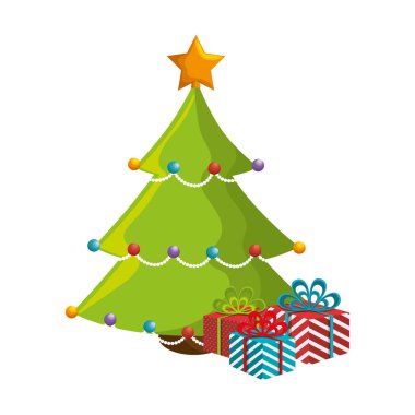mutlu neşeli Noel ağacı kartı