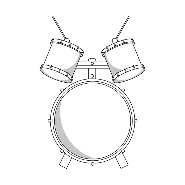Tambores instrumento aislado icono — Vector de stock
