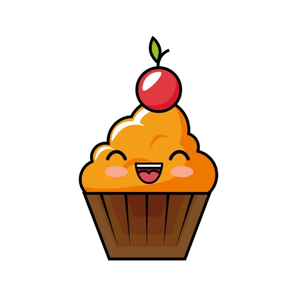 Sweet cake character icon — Stock Vector