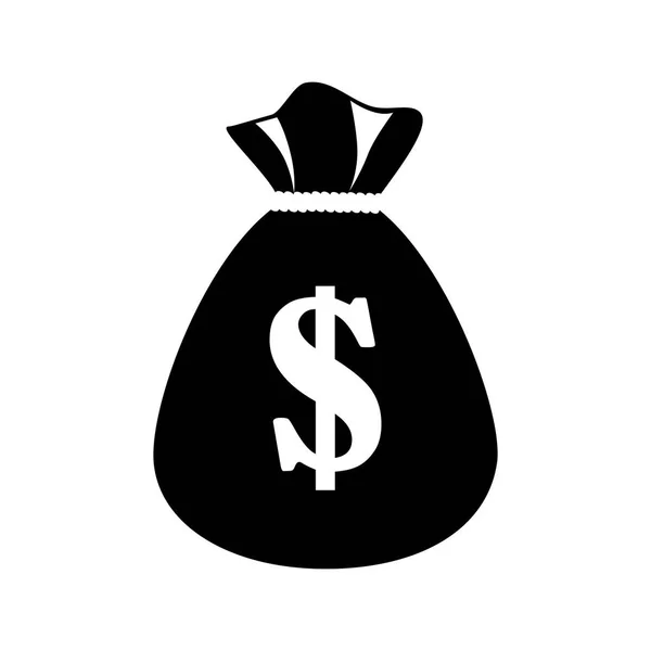 Geld tas geïsoleerde pictogram — Stockvector
