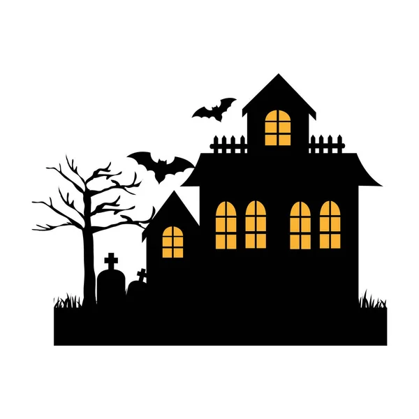 Carte de célébration scène d'Halloween — Image vectorielle