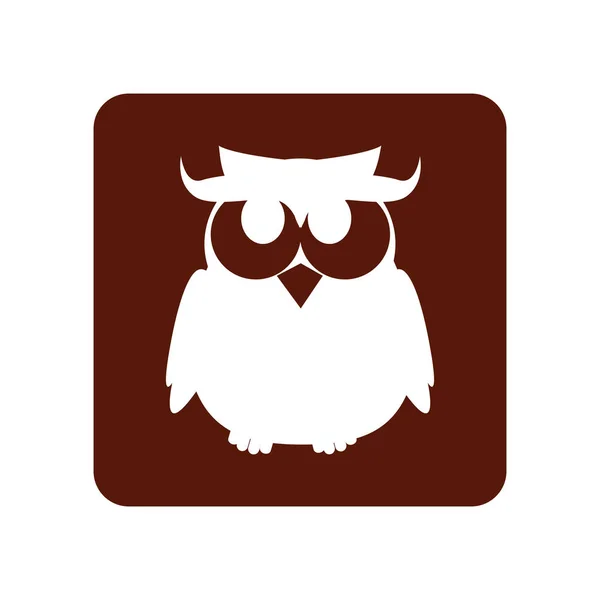 Owl halloween card icon — Stock Vector