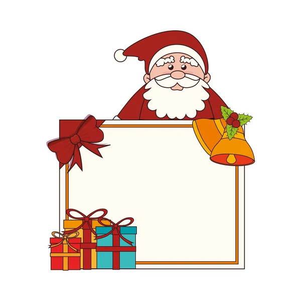 Happy merry christmas santa claus card — Stock Vector