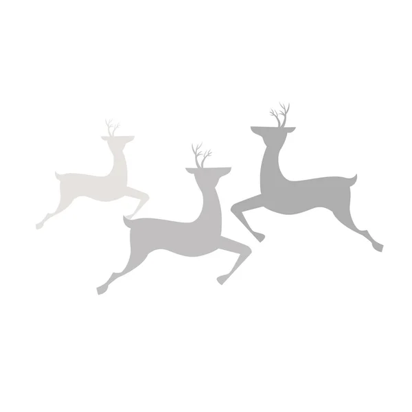 Felice cartolina di renne natalizie — Vettoriale Stock
