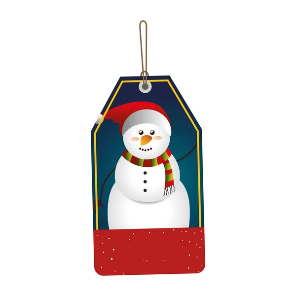 Šťastné veselé vánoční sněhulák karta — Stockový vektor