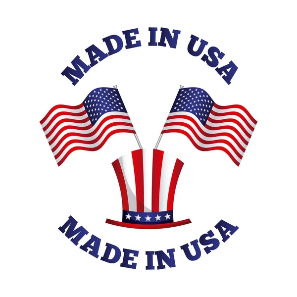 Fabricat în SUA design — Vector de stoc