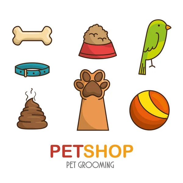 Pet shop elementi set — Vettoriale Stock