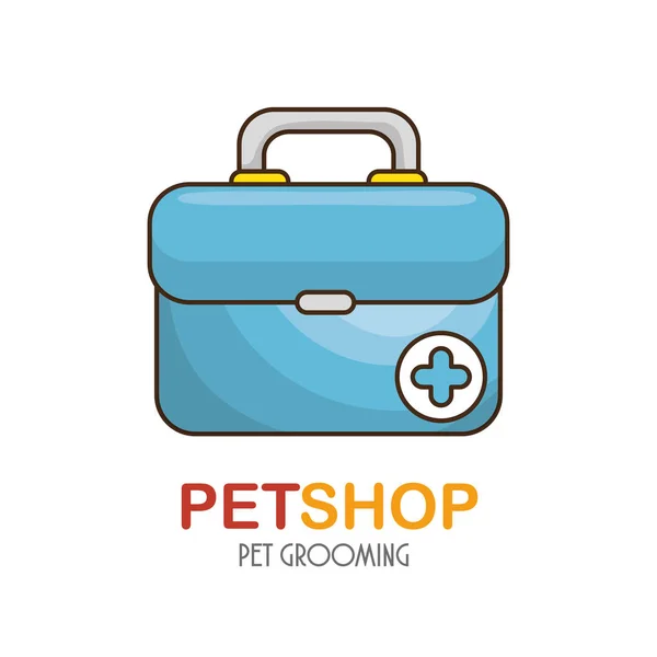 Medical kit pet shop icon — Stock Vector