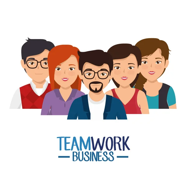 Teamwork business people icon — Stock Vector