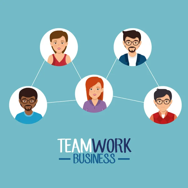 Teamwork Geschäftsleute Ikone — Stockvektor