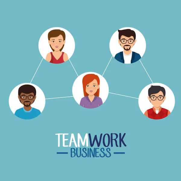 Teamwork business mensen pictogram — Stockvector