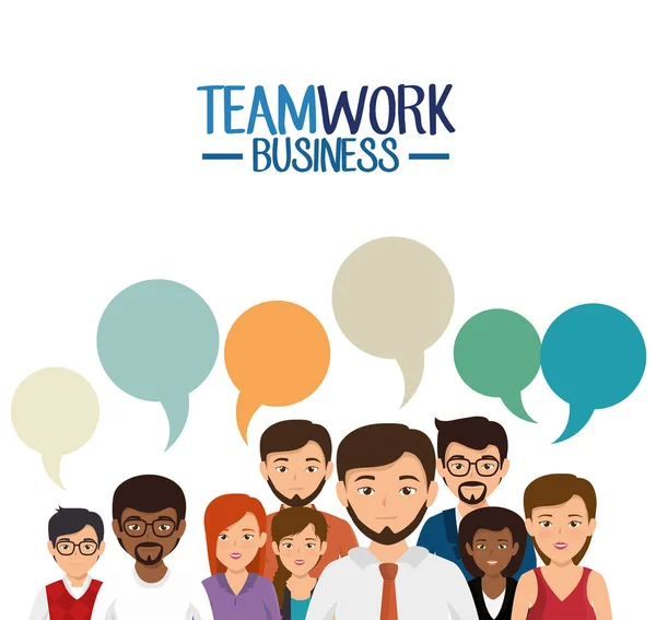 Teamwork business people icon — Stock Vector