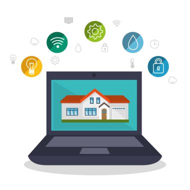 SmartHome teknoloji izole simgesi