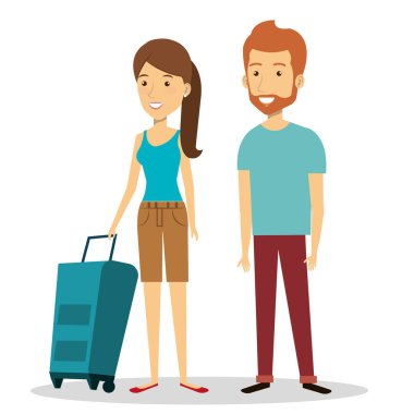 bavul avatarları ile yolcuları grubu