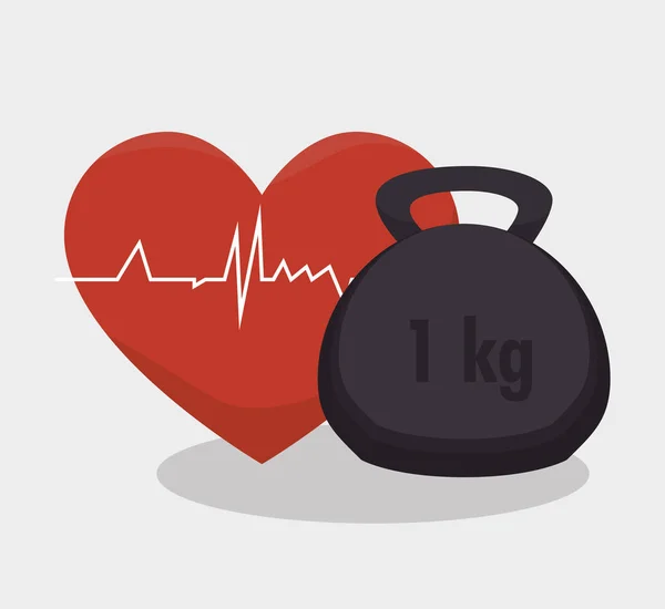 Zdravé srdce kardio ikona — Stockový vektor