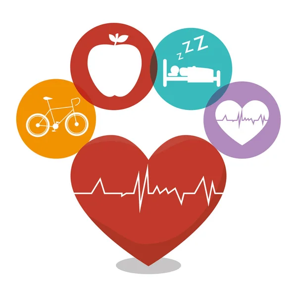 Healthy heart cardio icon — Stock Vector