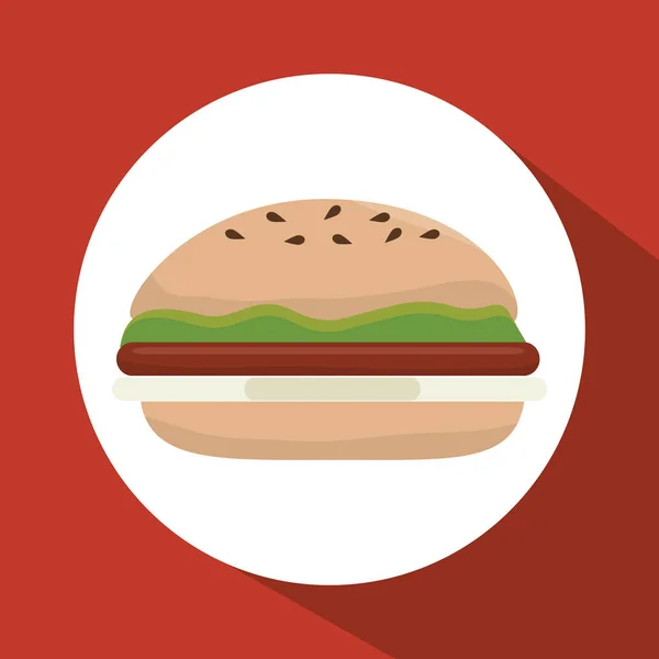 Hamburguesa comida rápida icono — Archivo Imágenes Vectoriales