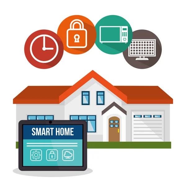 Ikone der Smarthome-Technologie — Stockvektor