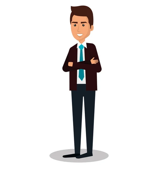 Ícone avatar personagem empresário —  Vetores de Stock