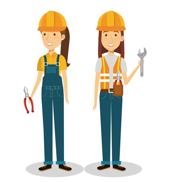 Builders group avatars characters — Stock Vector