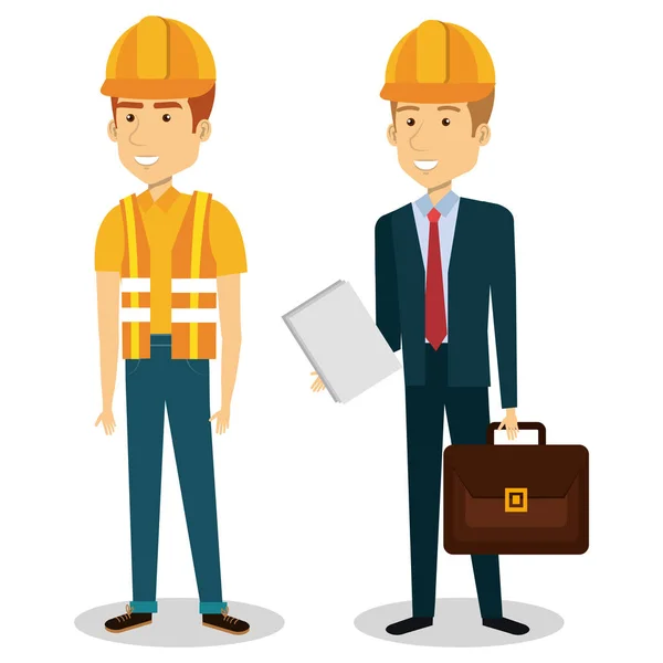 Builders group avatars characters — Stock Vector