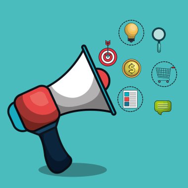 dijital pazarlama e-ticaret simgesi