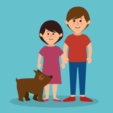 sevimli aile üyeleri grubu