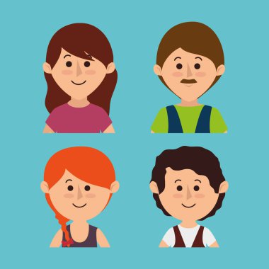 sevimli aile üyeleri grubu