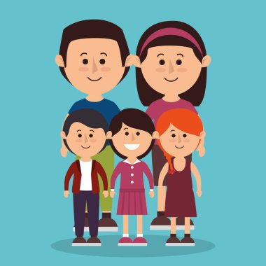 sevimli aile üyeleri grubu