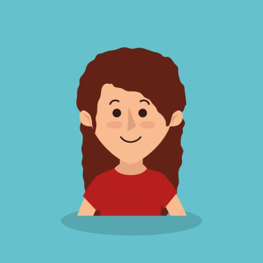 Sevimli küçük kız çizimi