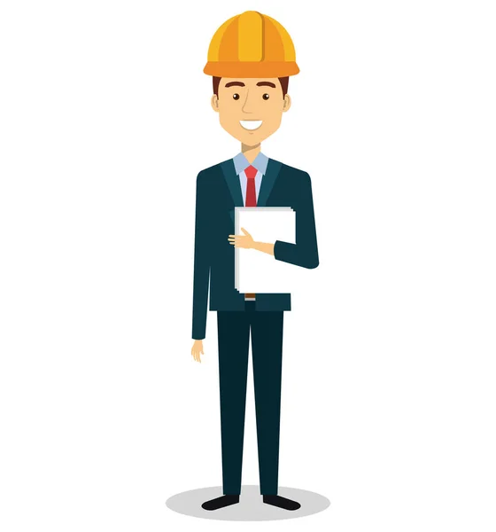 Hombre constructor avatar carácter — Vector de stock