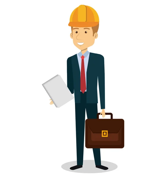 Personagem avatar construtor masculino — Vetor de Stock