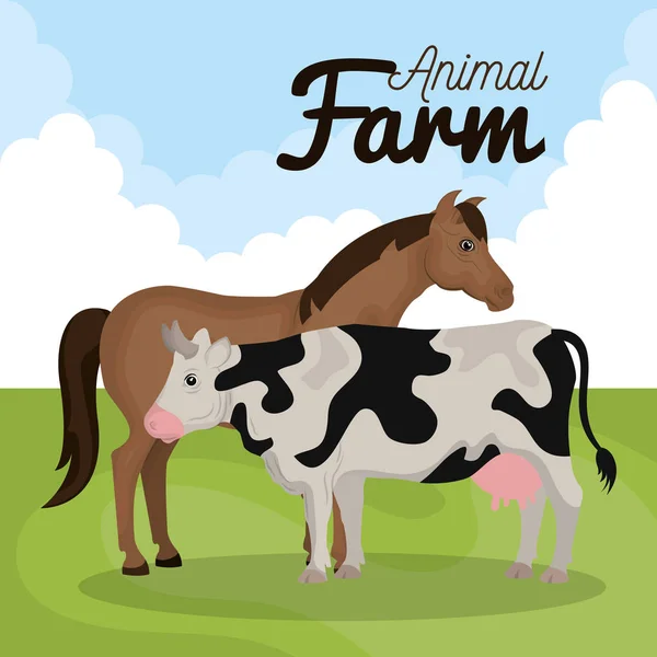 Φάρμα ζώων στο πεδίο — Διανυσματικό Αρχείο