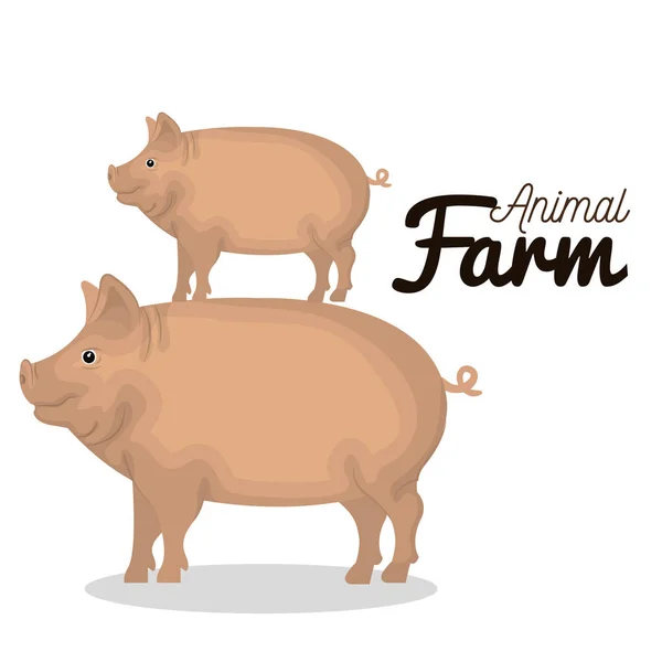 Animals farm group icon — Stock Vector