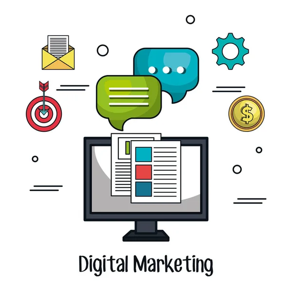 Digitale marketing e-commerce-pictogram — Stockvector