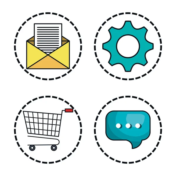 Digitale marketing e-commerce-pictogram — Stockvector